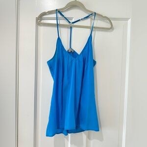 SYLK sky blue sleeveless tank top silk blouse